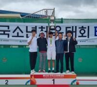 군위중, 1학년 김동재 제52회 전국소년체육대회 테니스 단체전 금메달 획득